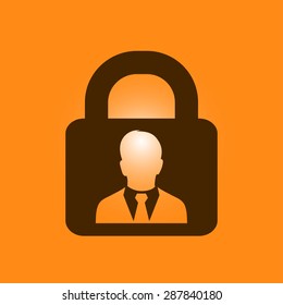 User login or authenticate icon. Flat design style. Vector EPS10.