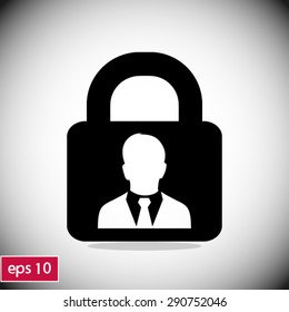 Security Human Lock Icon Logo Design Stock Vector (Royalty Free) 646638460