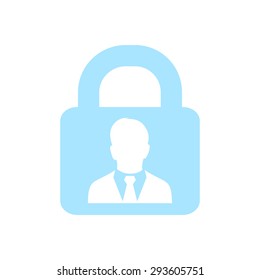 User login or authenticate icon. Flat design style. Vector EPS10.