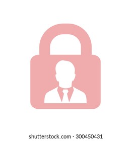 User login or authenticate icon. Flat design style. Vector EPS10.