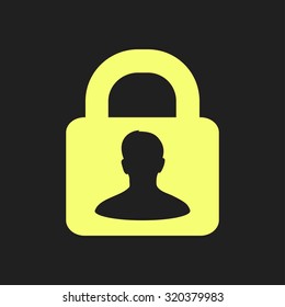 User login or authenticate icon. Flat design style. Vector EPS10.