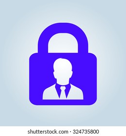 User login or authenticate icon. Flat design style. Vector EPS10.