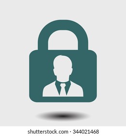 User login or authenticate icon. Flat design style. Vector EPS10.