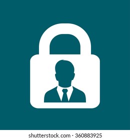 User login or authenticate icon. Flat design style. Vector EPS10.