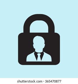 User login or authenticate icon. Flat design style. Vector EPS10.