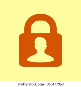 User login or authenticate icon. Flat design style. Vector EPS10.