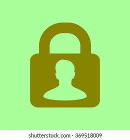 User login or authenticate icon. Flat design style. Vector EPS10.