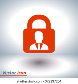 User login or authenticate icon. Flat design style. Vector EPS10.