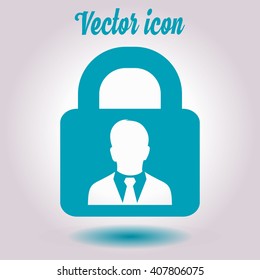 User login or authenticate icon. Flat design style. Vector EPS10.