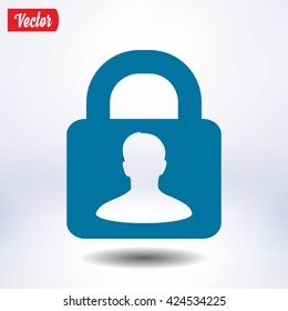 User login or authenticate icon. Flat design style. Vector EPS10.