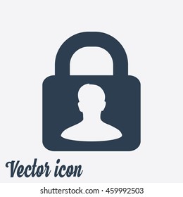 User login or authenticate icon. Flat design style. Vector EPS10.