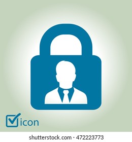User login or authenticate icon. Flat design style. Vector EPS10.