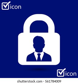 User login or authenticate icon. Flat design style.