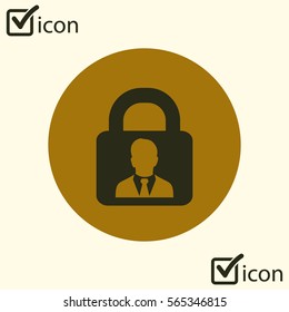 User login or authenticate icon. Flat design style.