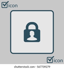 User login or authenticate icon. Flat design style.