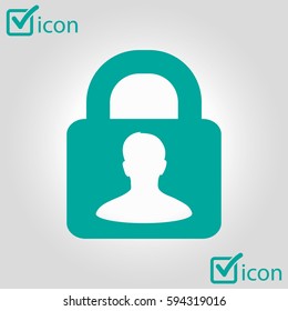 User login or authenticate icon. Flat design style.