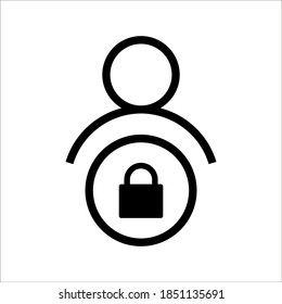 User login or authenticate icon, Internet privacy protection icon. Password protected. color editable