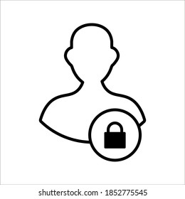 User login or authenticate icon, Internet privacy protection icon. Password protected. color editable