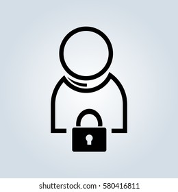 User login or authenticate icon. Personal protection icon. Internet privacy protection icon. Password protected. Security key pad. Account. Connect