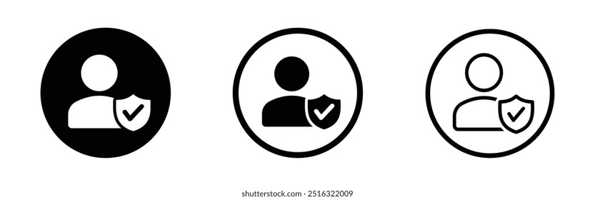 User login or authenticate icon. Privacy vector sign set
