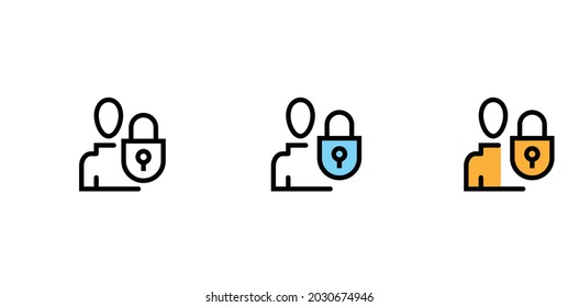 User Login Or Authenticate Icon, Vector. Personal Protection Icon. Internet Privacy Protection Icon. Password Protected. Security Key Pad. Account. Connect
