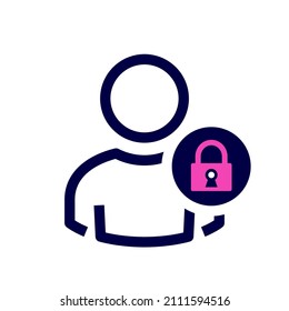 User Login Or Authenticate Icon, Vector. Personal Protection Icon. Internet Privacy Protection Icon. Password Protected. Security Key Pad. Account. Connect