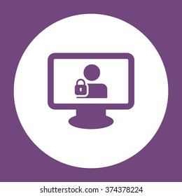 User login or authenticate icon vector flat design