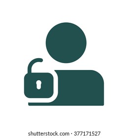 User login or authenticate icon vector flat design