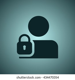 User login or authenticate icon, vector, flat design style