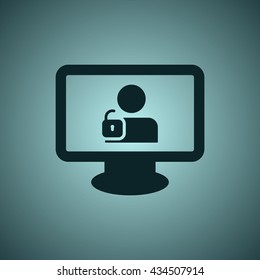 User login or authenticate icon, vector, flat design style