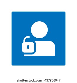 User login or authenticate icon, vector, flat design style