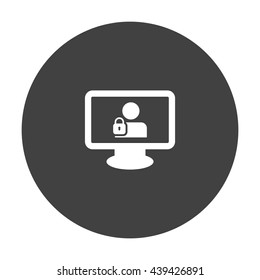 User login or authenticate icon, vector, flat design style