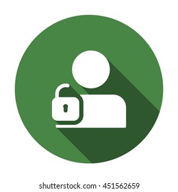 User login or authenticate icon, vector, flat design style