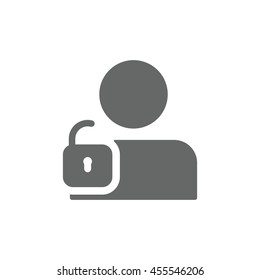 User login or authenticate icon, vector, flat design style