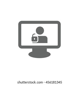 User login or authenticate icon, vector, flat design style