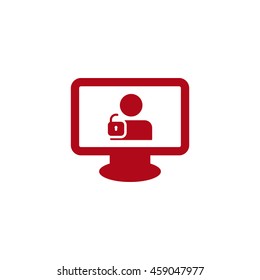 User login or authenticate icon, vector, flat design style