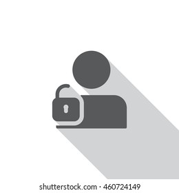 User login or authenticate icon, vector, flat design style