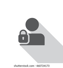 User login or authenticate icon, vector, flat design style