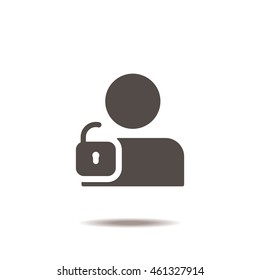 User login or authenticate icon, vector, flat design style