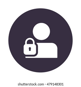 User login or authenticate icon, vector, flat design style