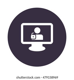 User login or authenticate icon, vector, flat design style