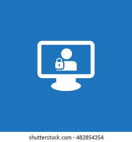 User login or authenticate icon, vector, flat design style