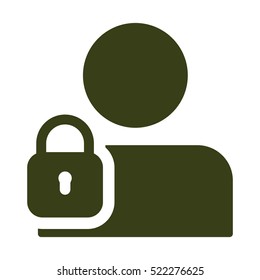 User login or authenticate icon, vector, flat design style