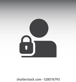 User login or authenticate icon, vector, flat design style