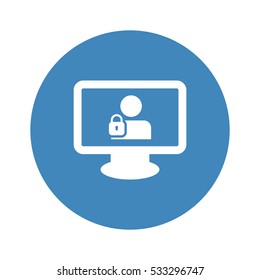 User login or authenticate icon, vector, flat design style