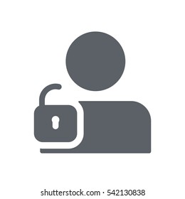 User login or authenticate icon, vector, flat design style