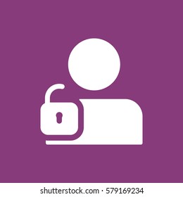 User login or authenticate icon, vector, flat design style