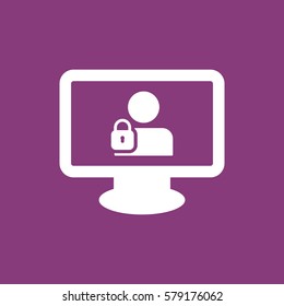 User login or authenticate icon, vector, flat design style