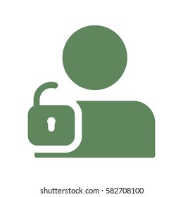 User login or authenticate icon, vector, flat design style