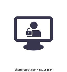 User login or authenticate icon, vector, flat design style